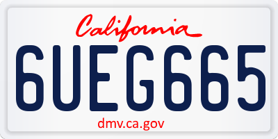 CA license plate 6UEG665