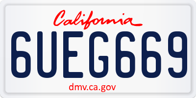 CA license plate 6UEG669