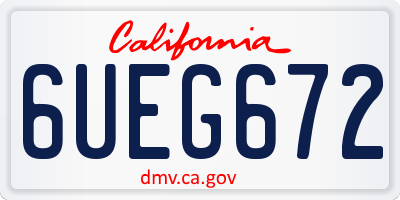 CA license plate 6UEG672