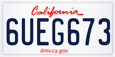 CA license plate 6UEG673