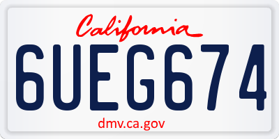 CA license plate 6UEG674