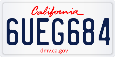 CA license plate 6UEG684