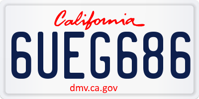 CA license plate 6UEG686