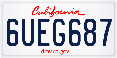 CA license plate 6UEG687