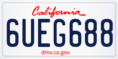 CA license plate 6UEG688