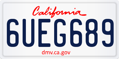 CA license plate 6UEG689
