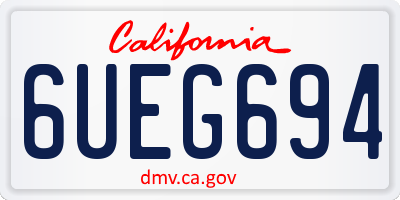 CA license plate 6UEG694