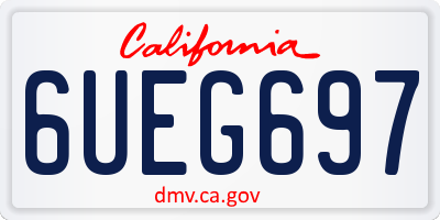 CA license plate 6UEG697