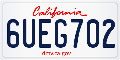 CA license plate 6UEG702