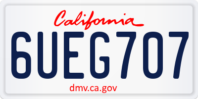 CA license plate 6UEG707