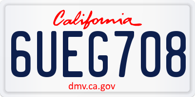 CA license plate 6UEG708