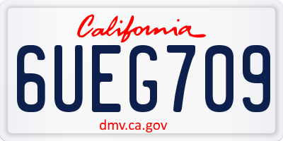 CA license plate 6UEG709
