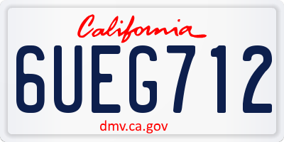 CA license plate 6UEG712