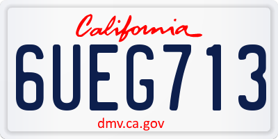 CA license plate 6UEG713