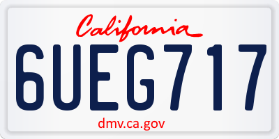 CA license plate 6UEG717