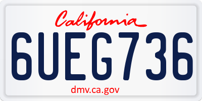 CA license plate 6UEG736