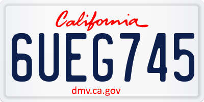 CA license plate 6UEG745