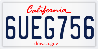 CA license plate 6UEG756