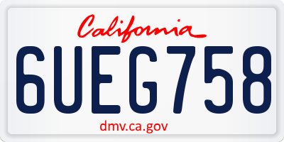 CA license plate 6UEG758
