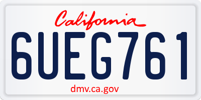 CA license plate 6UEG761