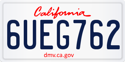 CA license plate 6UEG762