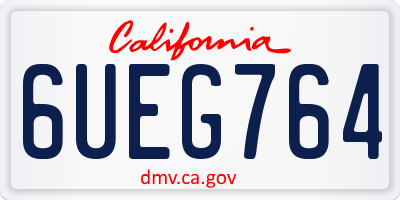 CA license plate 6UEG764