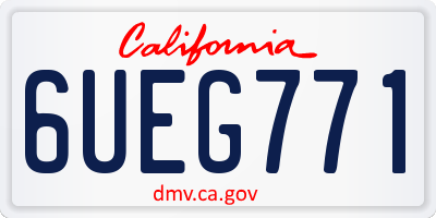 CA license plate 6UEG771