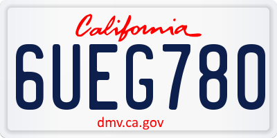 CA license plate 6UEG780