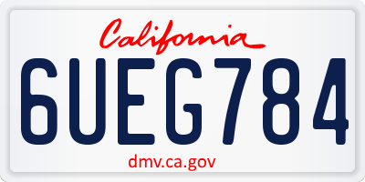 CA license plate 6UEG784