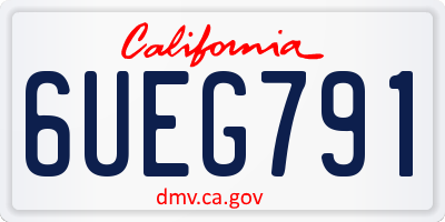 CA license plate 6UEG791