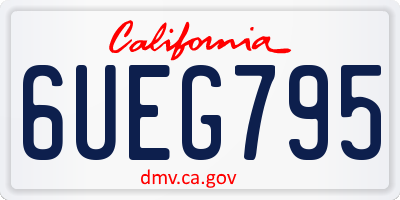 CA license plate 6UEG795