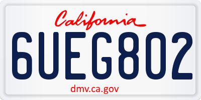 CA license plate 6UEG802