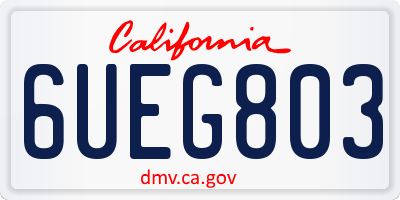 CA license plate 6UEG803