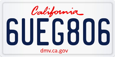 CA license plate 6UEG806