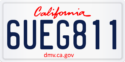 CA license plate 6UEG811