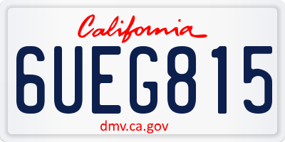 CA license plate 6UEG815