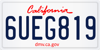 CA license plate 6UEG819