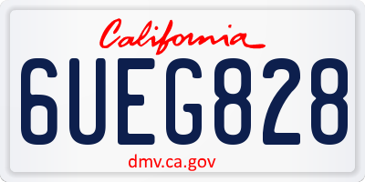 CA license plate 6UEG828