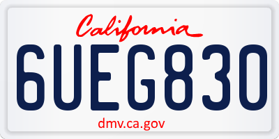 CA license plate 6UEG830