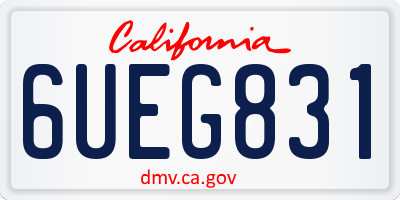 CA license plate 6UEG831