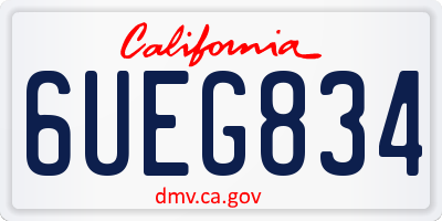 CA license plate 6UEG834
