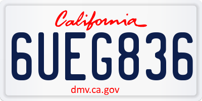 CA license plate 6UEG836