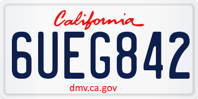 CA license plate 6UEG842