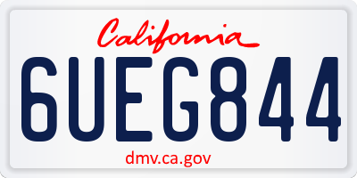 CA license plate 6UEG844