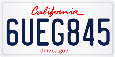CA license plate 6UEG845