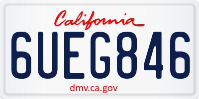 CA license plate 6UEG846