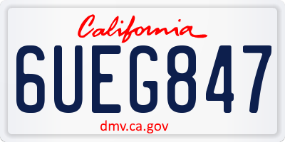 CA license plate 6UEG847