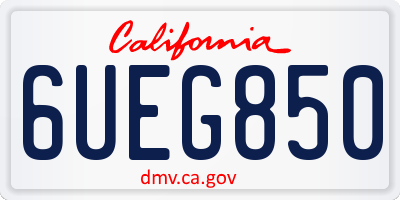 CA license plate 6UEG850