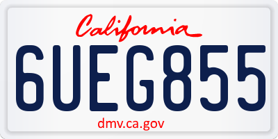 CA license plate 6UEG855