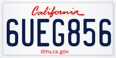 CA license plate 6UEG856